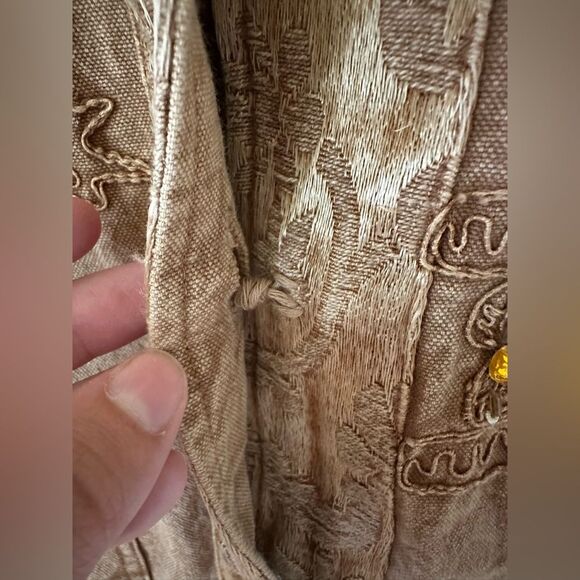 Flashback Vintage Embroidered Gypsy Whimsigoth Beaded Jacket Size L Petite - Picture 3 of 9